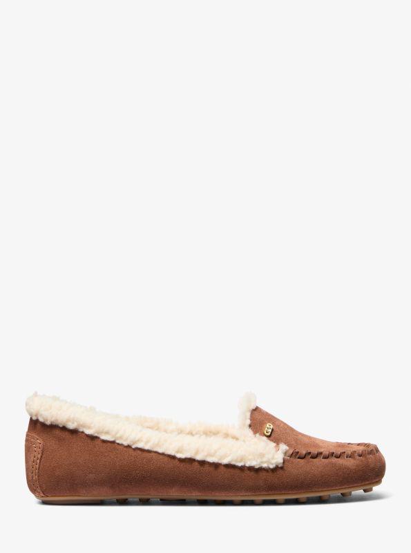 Michael Kors Eve Suede and Faux Shearling Moccasin