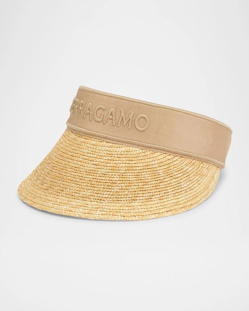 NEW SALVATORE FERRAGAMO women\'s ribbon tie straw hat in beige/khaki Salvatore Ferragamo Ferragamo Ribbon-Tie Straw Hat | ShopSimon main image 3
