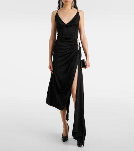 bec and bridge dominique asymmetrical dress David Koma Black Sequin Embellished Asymmetric Mini Dress with Cut-Out   Sellier