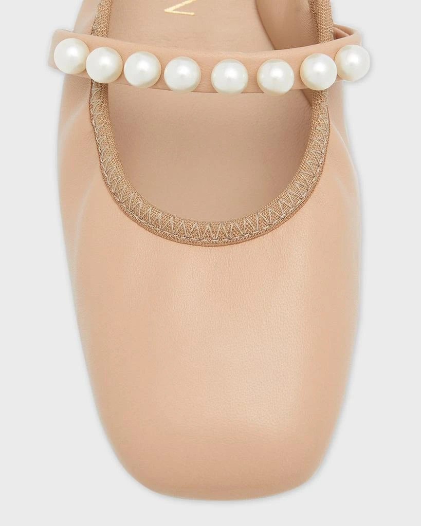 Stuart Weitzman Goldie Pearly Stud Ballerina Flats 6