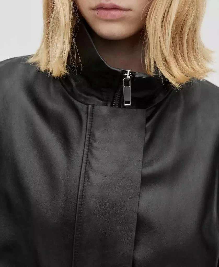 Mango Women's Oversize Leather Jacket 6