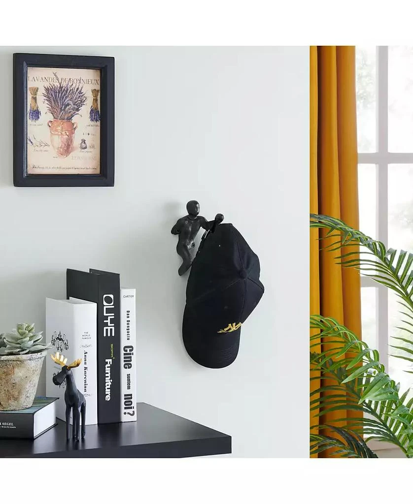 Danya B Protruding "Fist Man" Cast Iron Decorative 2-Piece Wall Hook Set 2