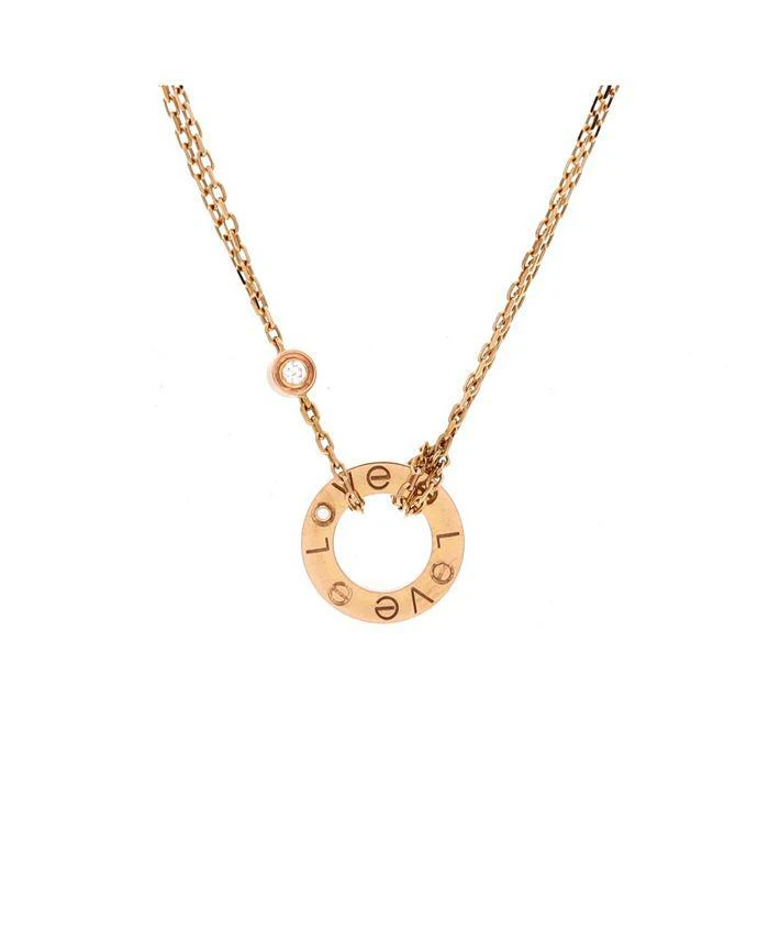Cartier 2 Diamonds Love Pendant Necklace 18K Gold and Diamonds, 16"