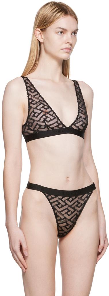 Versace Black Semi-Sheer Bra