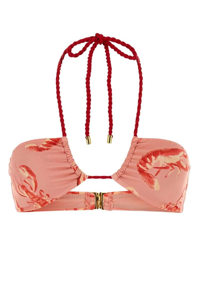Farm Rio Printed Stretch Nylon Lobster Bikini Top 1