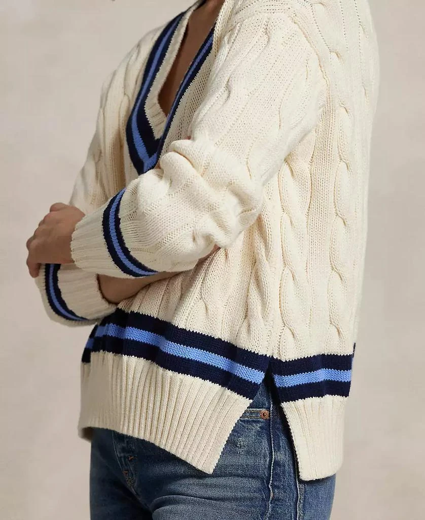 Ralph Lauren Women's Cable-Knit Cotton Cricket Sweater 3