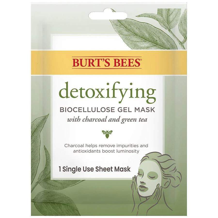 Burt's Bees Detoxifying Biocellulose Single-Use Gel Face Mask with Charcoal & Green Tea 1