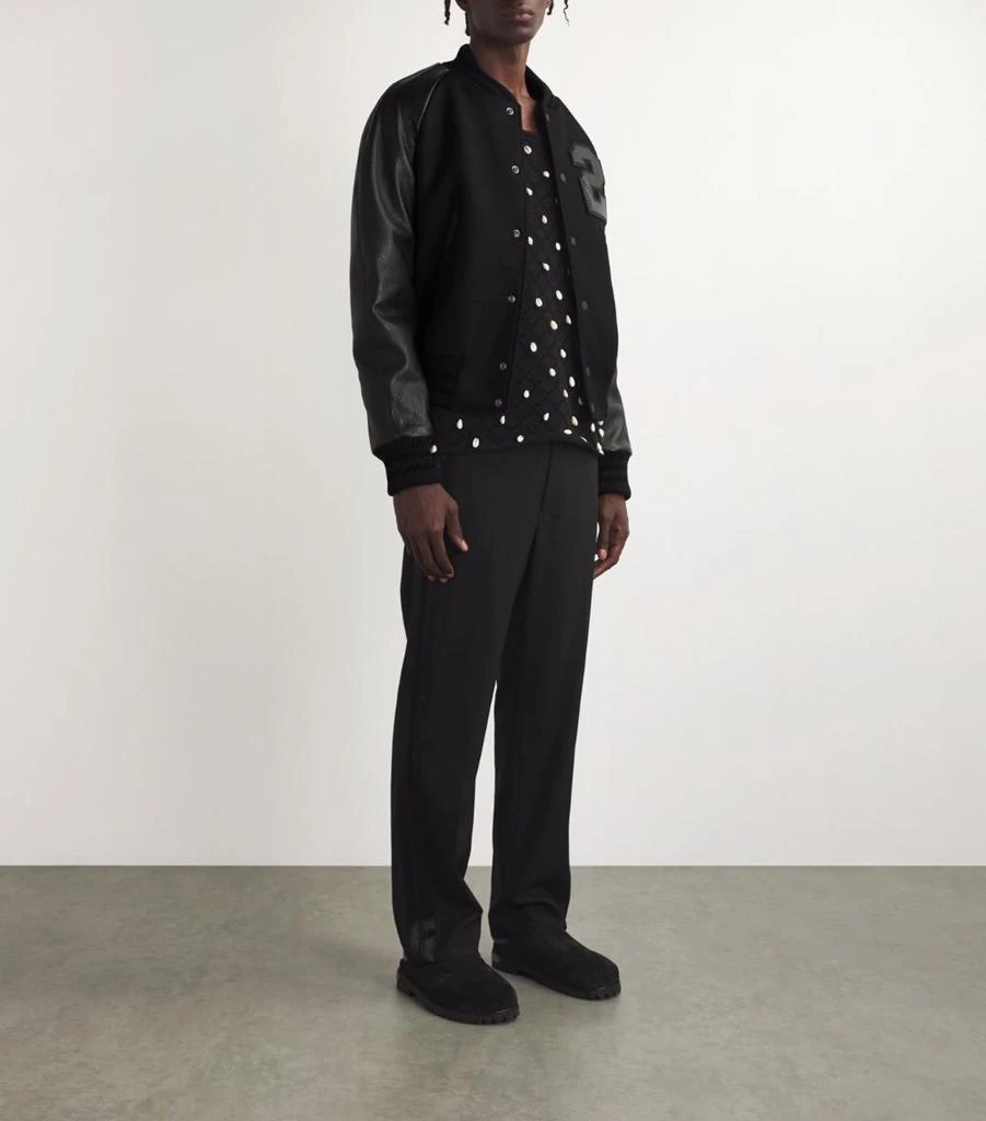 DSQUARED2 Wool-Blend Leather-Trim Varsity Jacket 2