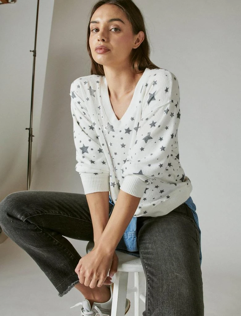 Lucky Brand Womens Cloud Jersey Long Sleeve V Neck Top 1