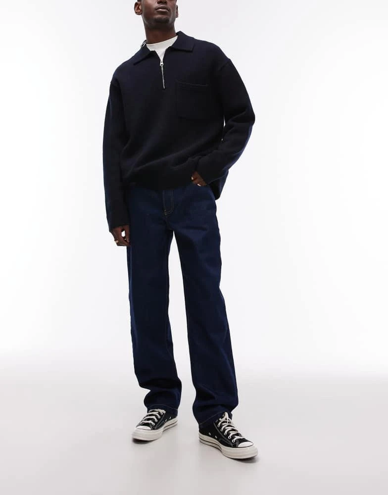 Topman Topman straight jeans in raw blue 1