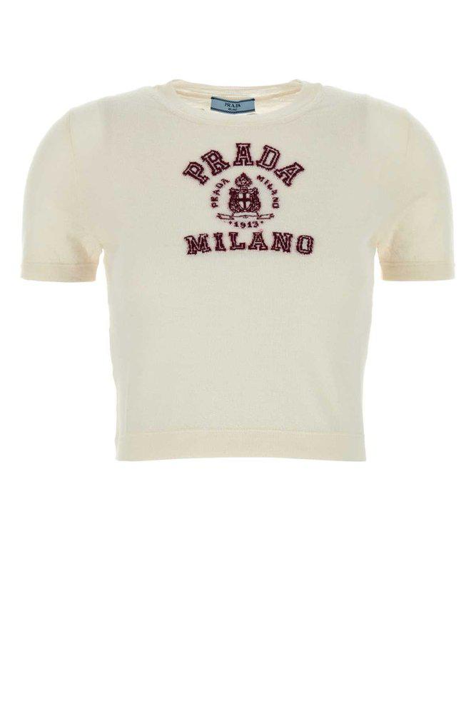 Prada Prada Logo-Intarsia Knitted Top