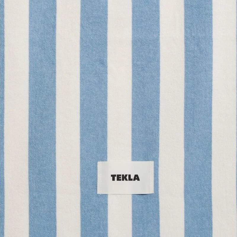 Tekla White and blue striped beach towel 3