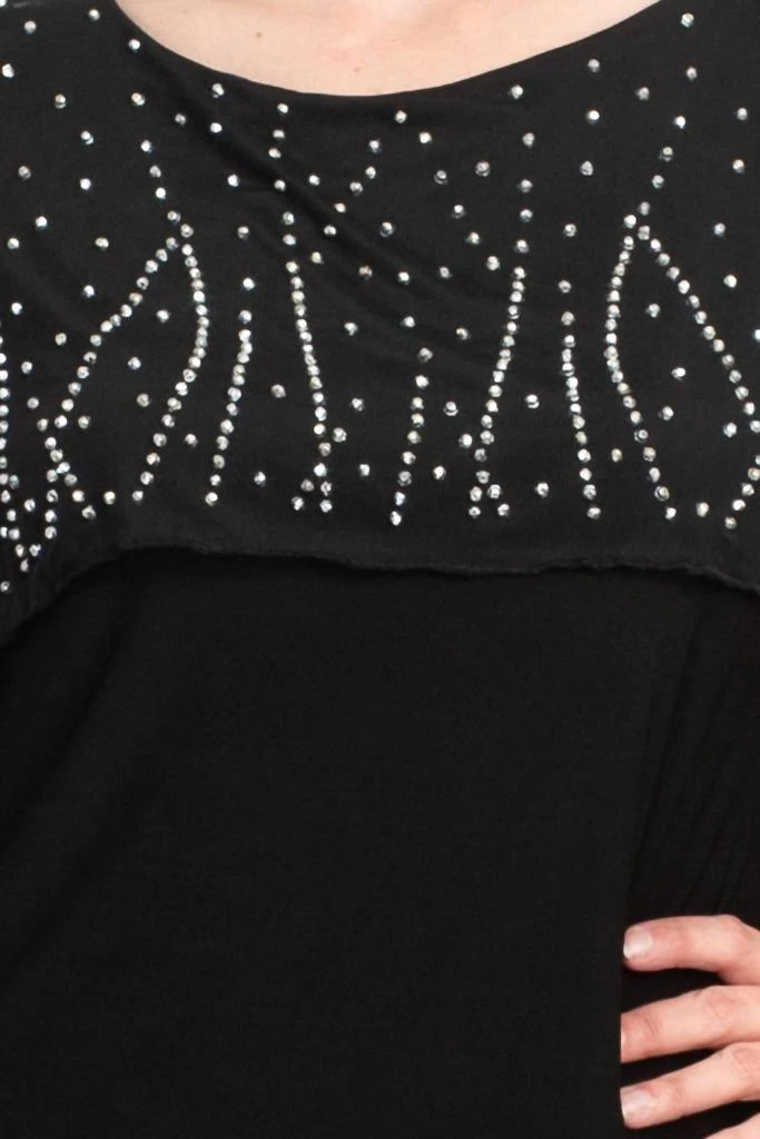 MARINA Marina - Boat Neck Embellished Capelet Sleeve Top 
Wide Leg Pant Set 4