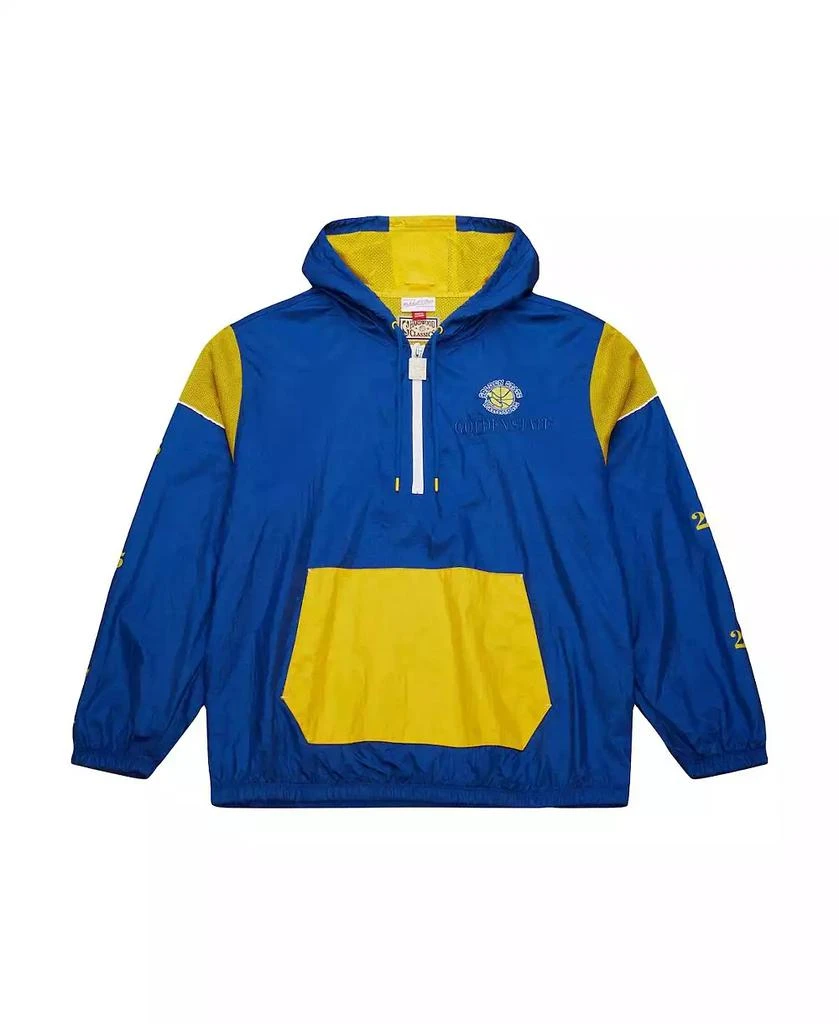 Mitchell 
Ness Men
s and Women
s Royal Golden State Warriors Hardwood Classics Team OG 3.0 Anorak Half-Zip Windbreaker Jacket 3