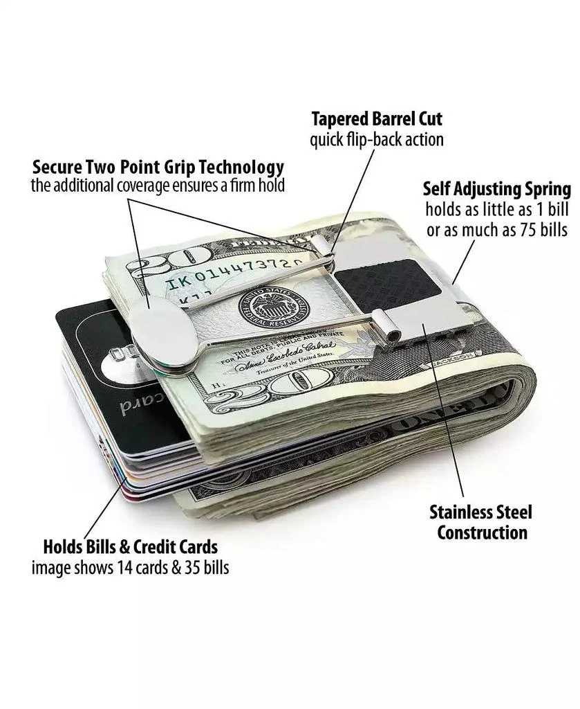 Speidel Men
s Bill Binder - Money Clip 
Credit Card Holder in Brushed 4
