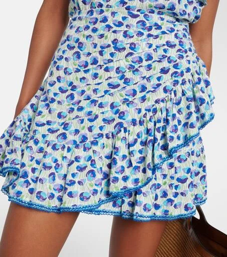 Poupette St Barth Mabelle printed shirred miniskirt 4
