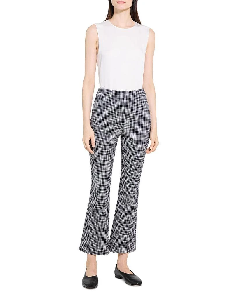 Theory Kick Flare Plaid Pants 2