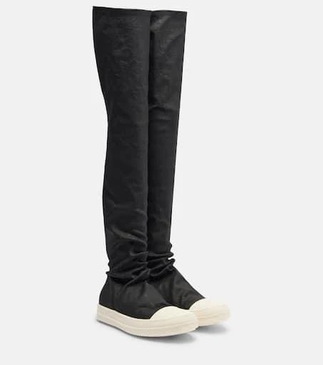 Rick Owens Coated denim over-the-knee boots 1