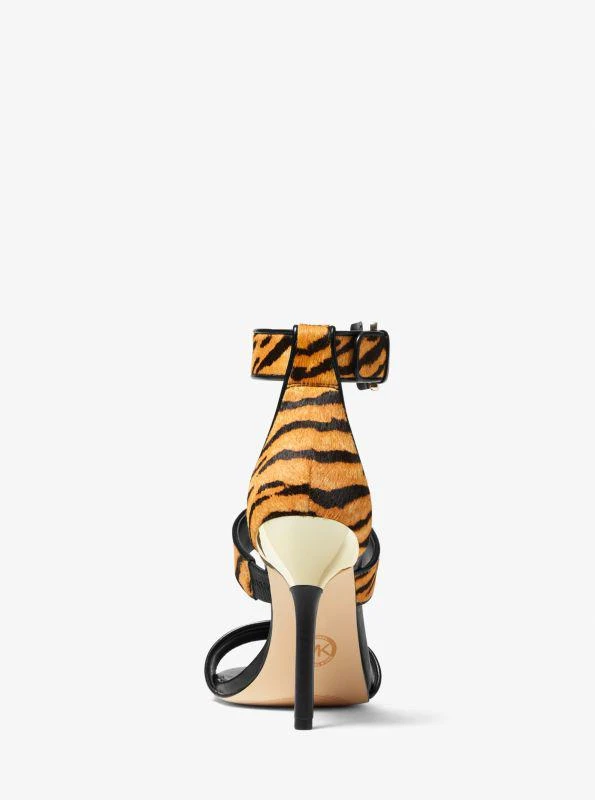 Michael Kors Amal Tiger Print Calf Hair Sandal 3