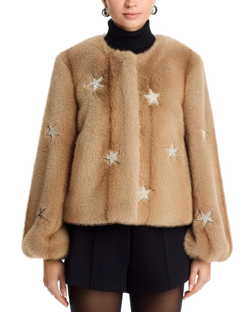 Cinq à Sept Mixed Star Faux Fur Jacket 3