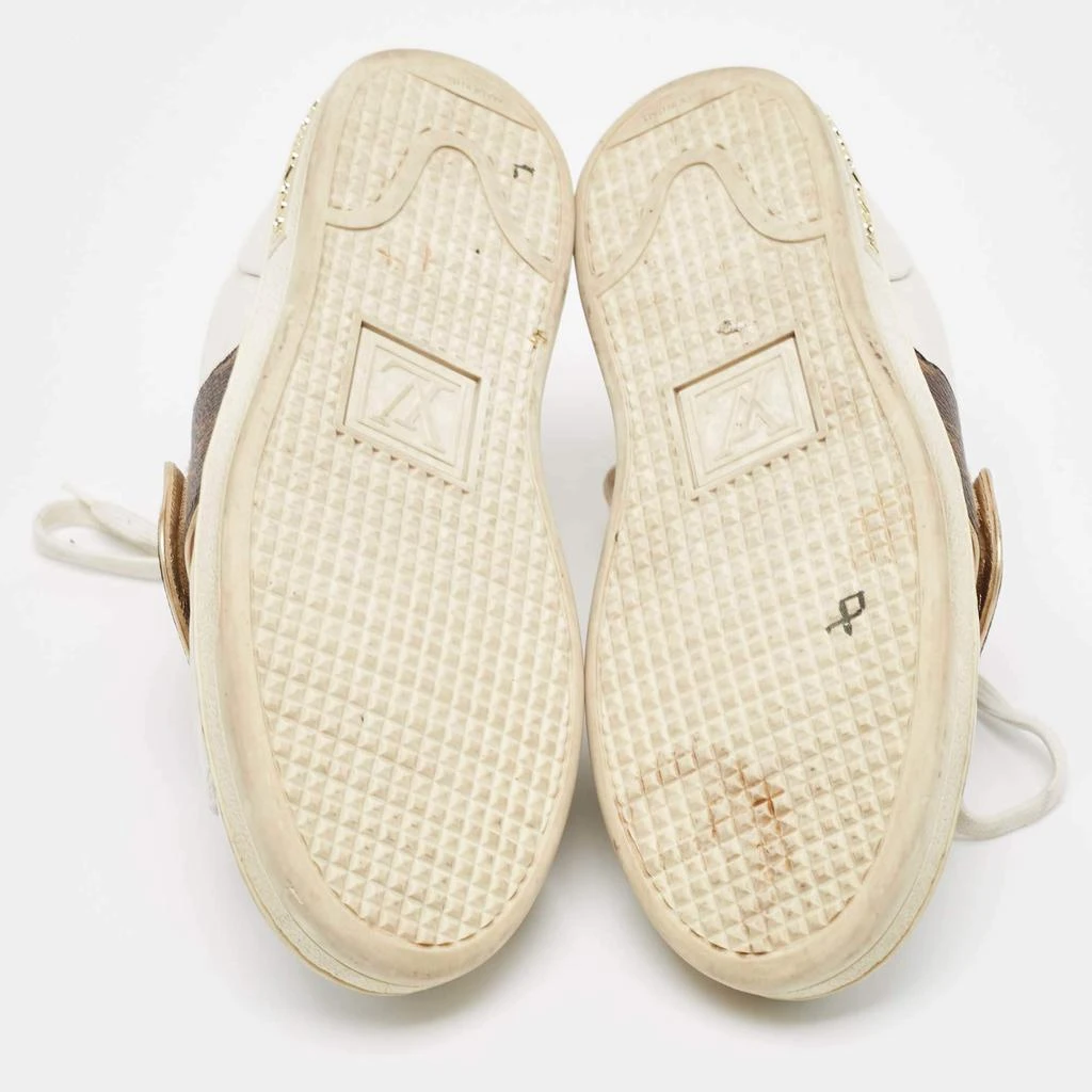 Louis Vuitton Louis Vuitton White/Brown Monogram Canvas and Leather Frontrow Sneakers Size 36 6