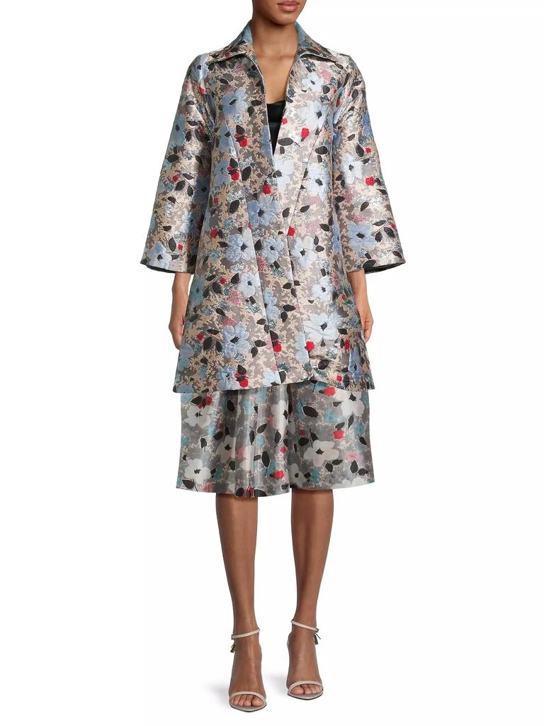 Frances Valentine Barbara Poppy Satin Midi-Skirt 2