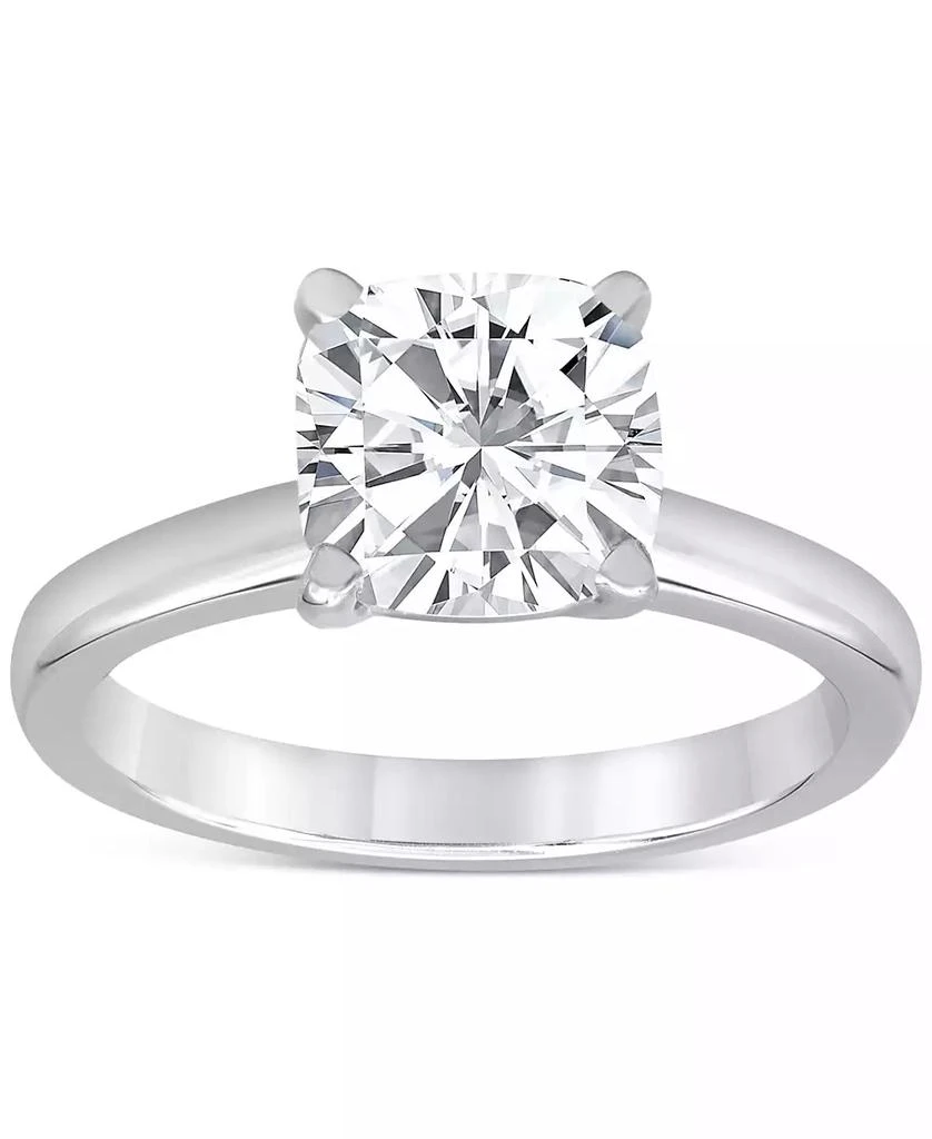 Badgley Mischka Certified Lab Grown Cushion-Cut Diamond Solitaire Engagement Ring (3 ct. t.w.) in 14k Gold 4