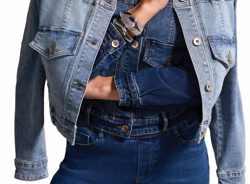 Tribal Classic Drop Shoulder Denim Jacket In Antique Blue 4