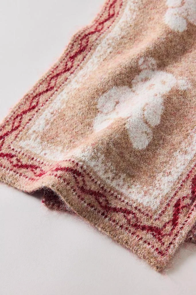 Urban Outfitters Teddy Bear Pattern Knit Scarf 4