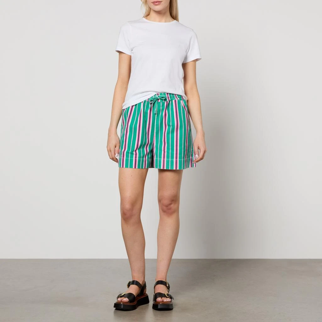 Damson Madder Rafe Striped Organic Cotton-Twill Shorts 3