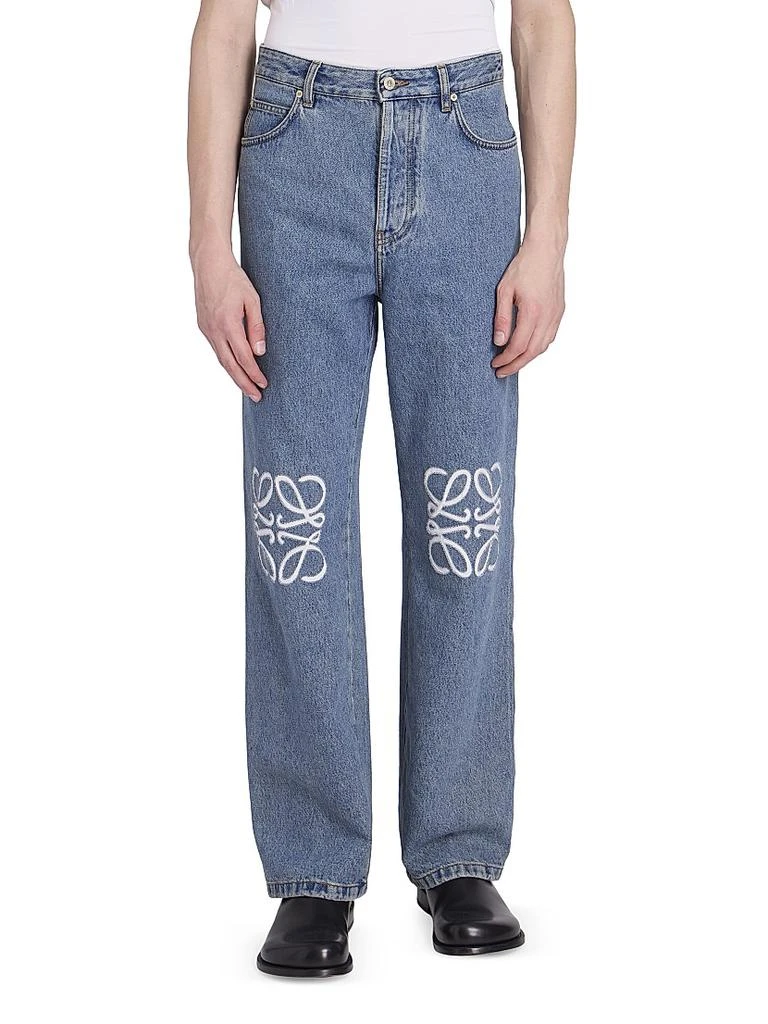Loewe Anagram Logo-Embroidered Baggy Jeans 3