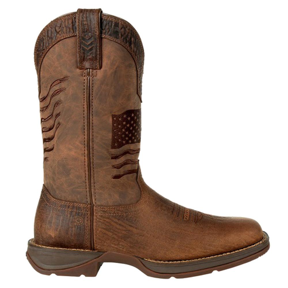Durango Rebel Patriotic Distressed Flag Embroidery Western Square Toe Cowboy Boots