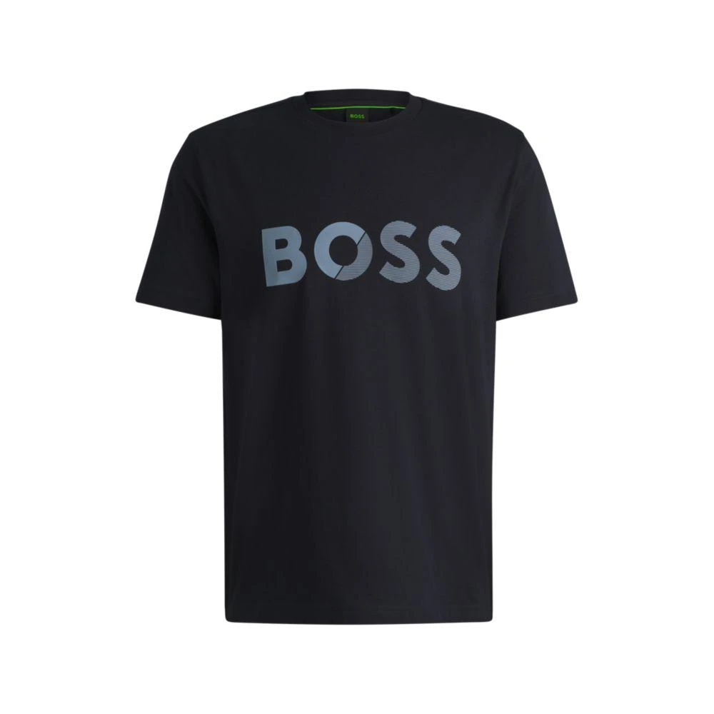 Hugo Boss Cotton-jersey T-shirt with large logo 1