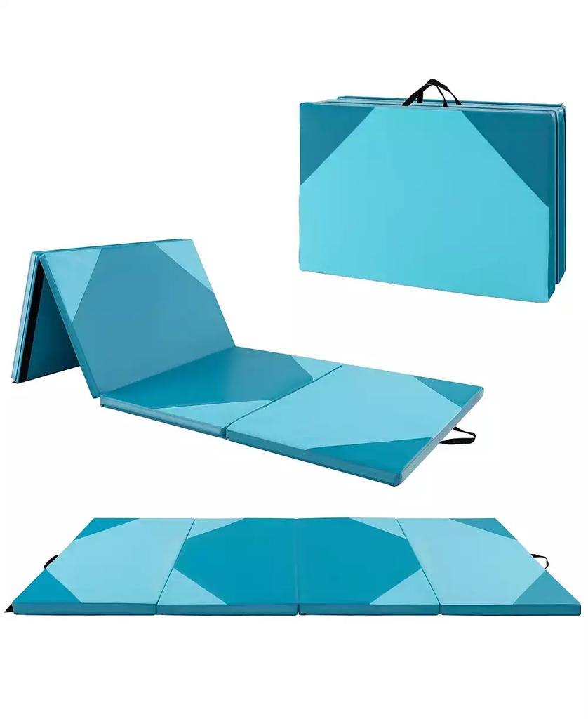 GIVIMO 10 Feet x 4 Feet x 2 Inch Folding Exercise Mat with Hook and Loop Fasteners