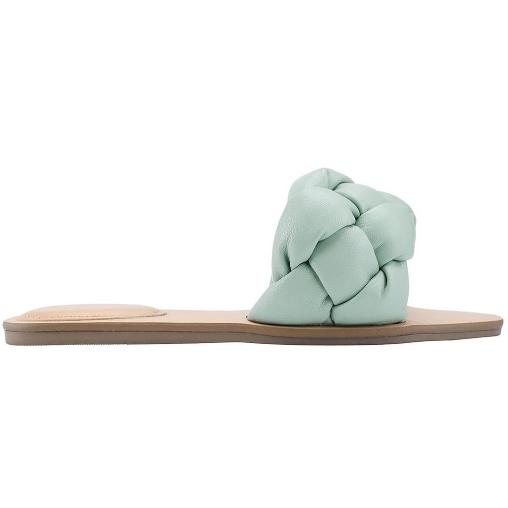 Marc Fisher Bolier Womens Faux Leather Braided Slide Sandals