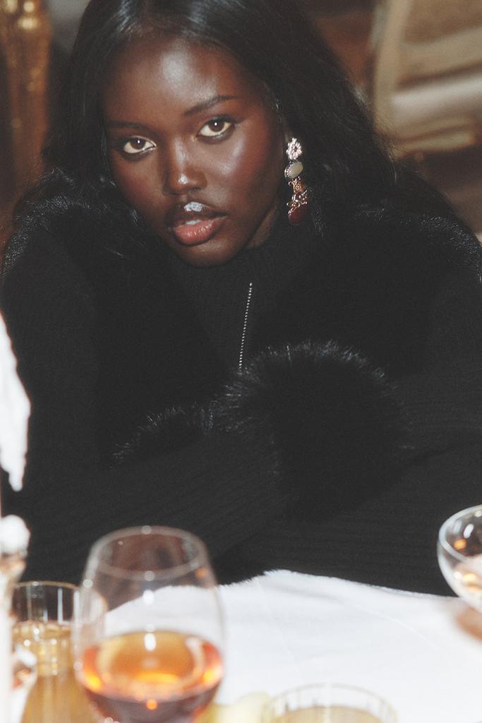 Alo Faux Fur Cashmere Northstar Full Zip - Ivory