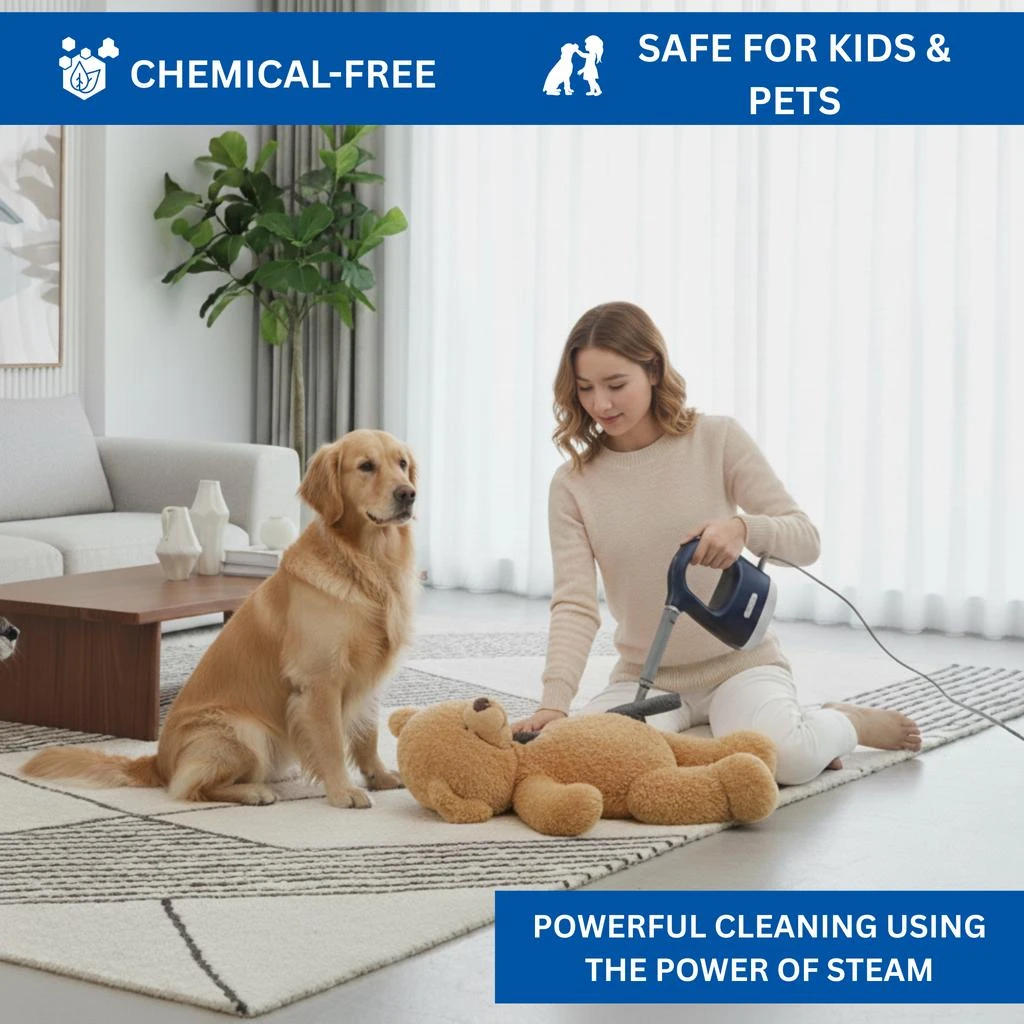 SALAV 1100 Watt Handheld Steam Cleaner with 10pc Accessories Set Navy 4