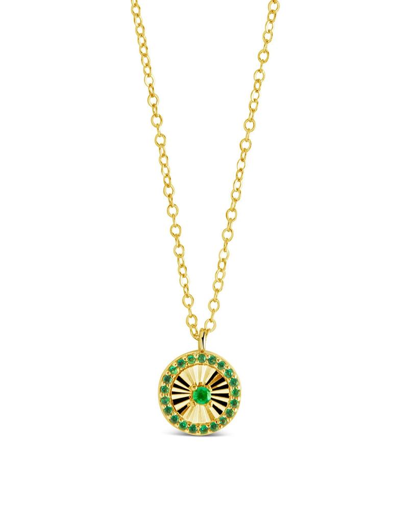 Sterling Forever Katrina Emerald CZ Pendant Necklace