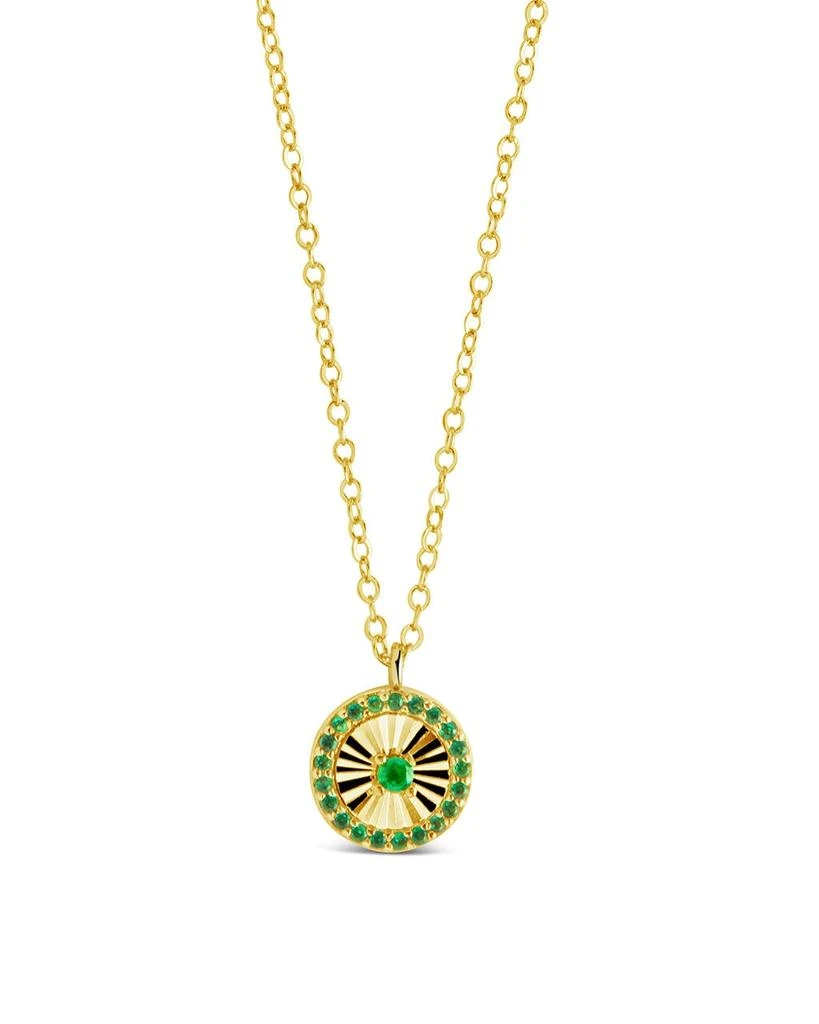 Sterling Forever Katrina Emerald CZ Pendant Necklace 1