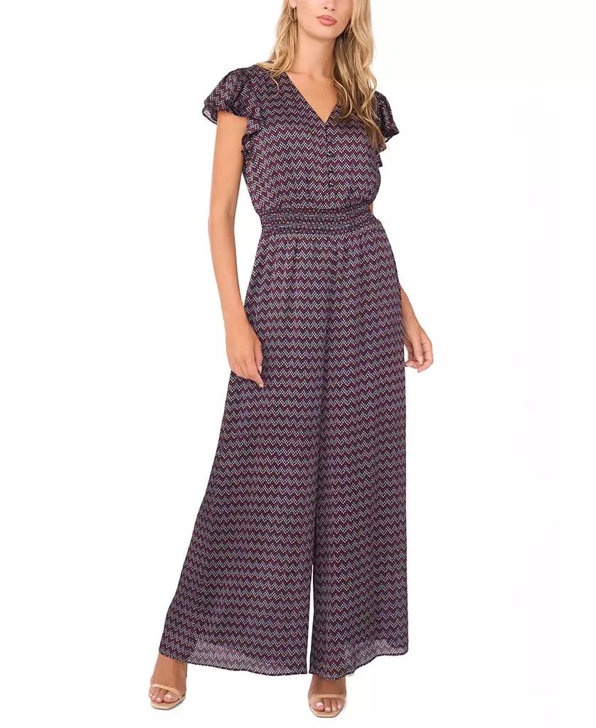 Vince Camuto Women
s Button-Front Smocked Waist Jumpsuit