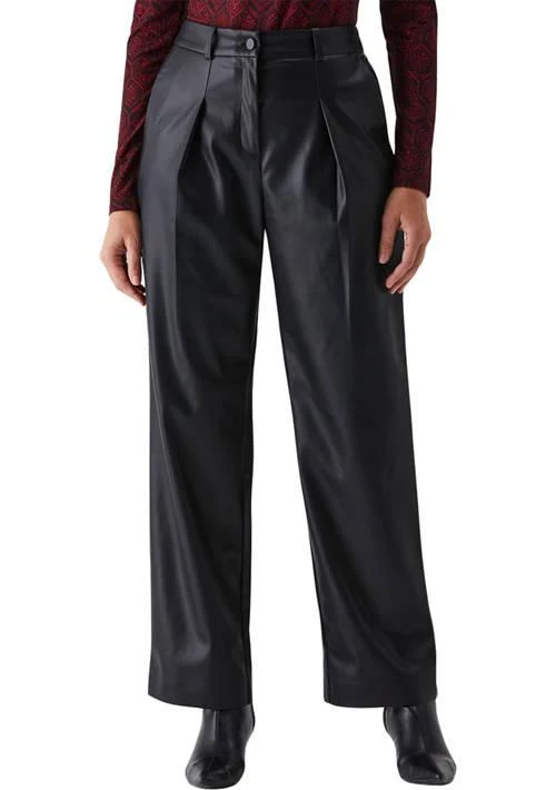 Rafaella Vegan Leather Wide Leg Pleated Pants 1