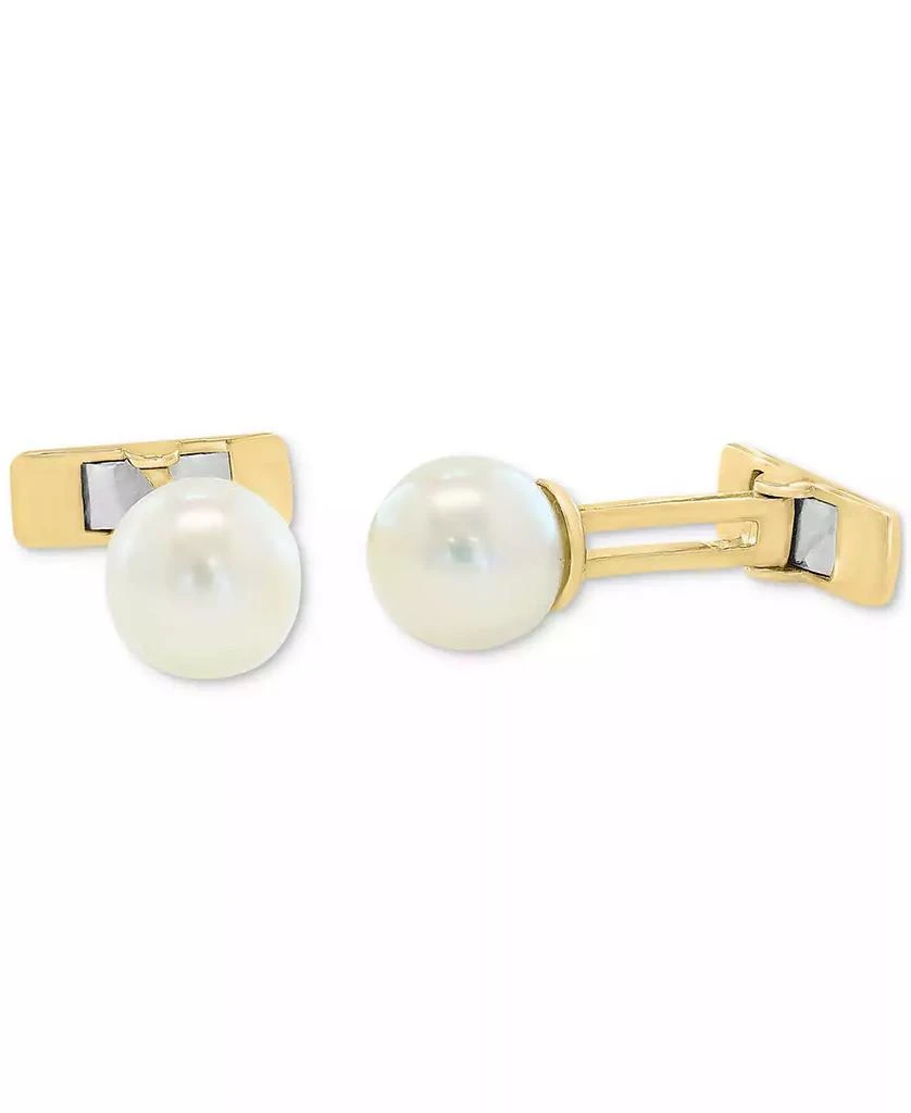 Effy EFFY® Men's Cultured Freshwater Pearl (10mm) Cufflinks in 14k Gold-Plated Silver 3