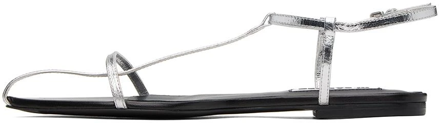 Jil Sander Silver Pointed Toe Sandals 3