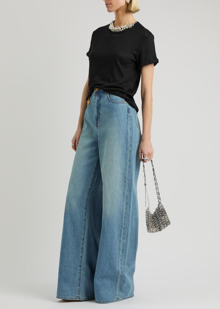 【Zimmermann】Crush wide-leg jeans ZIMMERMANN Crush high-rise wide-leg jeans | NET-A-PORTER