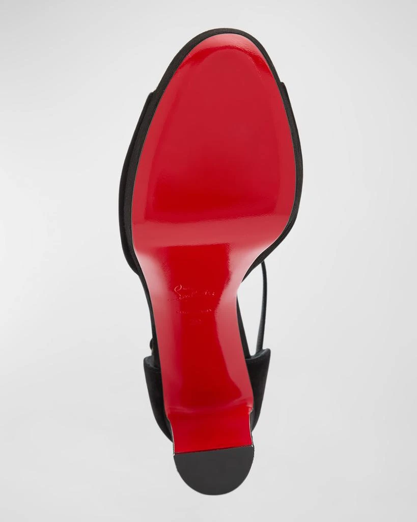 Christian Louboutin Sandaloo Suede Red Sole Platform Sandals 7