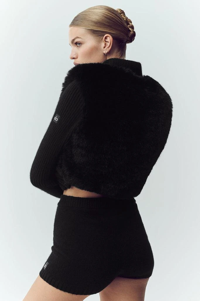 Alo Faux Fur Cashmere Northstar Full Zip - Black 3