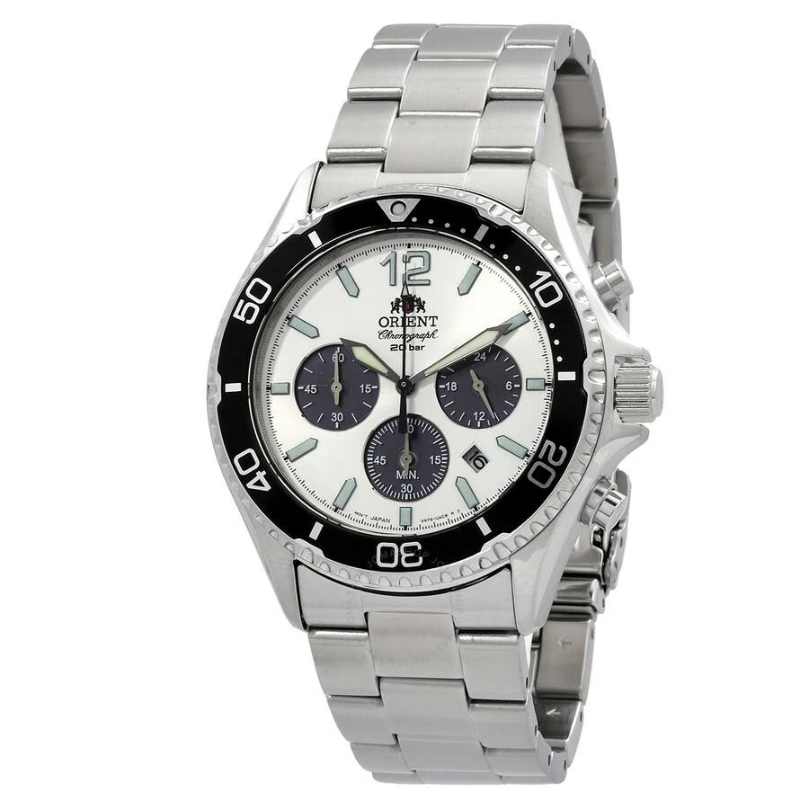 Orient Star Sports Solar Powered Chronograph White Dial Men's Watch RA-TX0203S10B 1