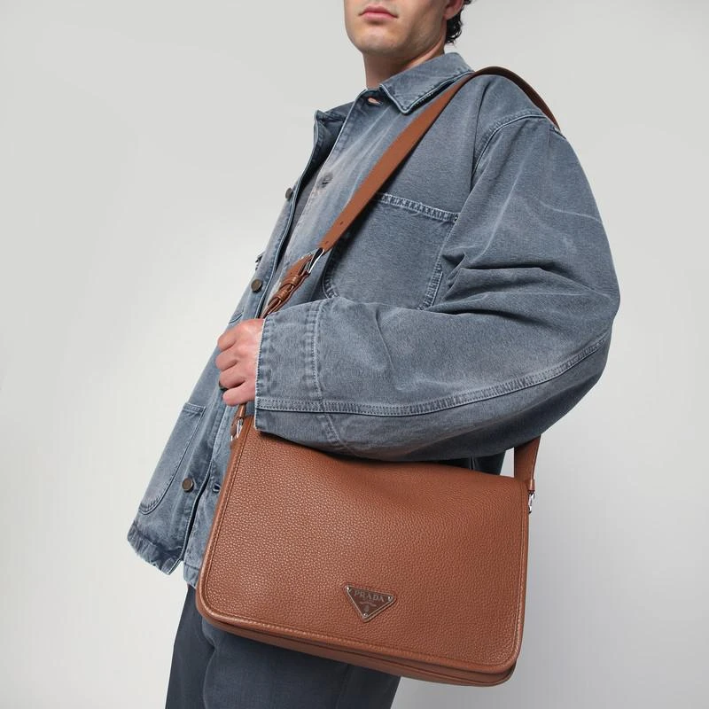 Prada Cognac-coloured leather shoulder bag 2