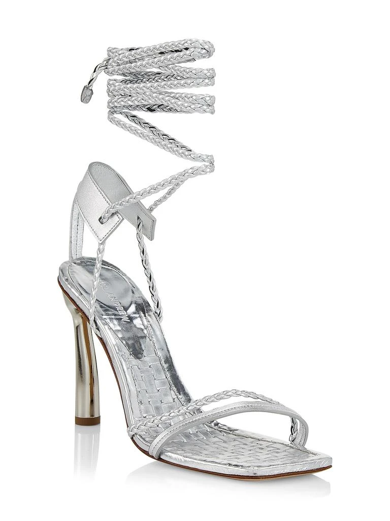 Paul Andrew Braided Leather Lace-Up Sandals 2