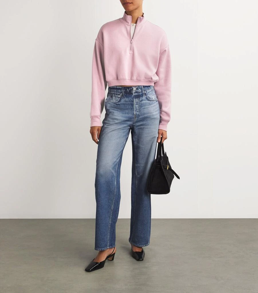 SKIMS Fleece Cropped Half-Zip Sweater 2
